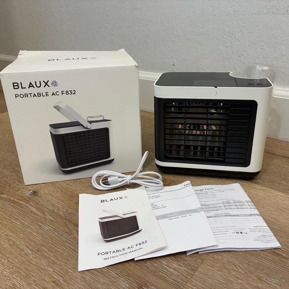 BLAUX Portable AC F832 Personal Air Cooler Fan USB Rechargeable